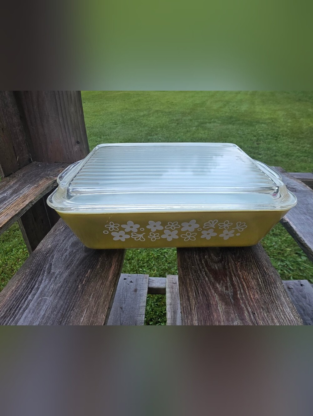 Vintage Pyrex Spring Blossom 0502 Refrigerator Dish 1  1/2 quart w/ Lid 2pc